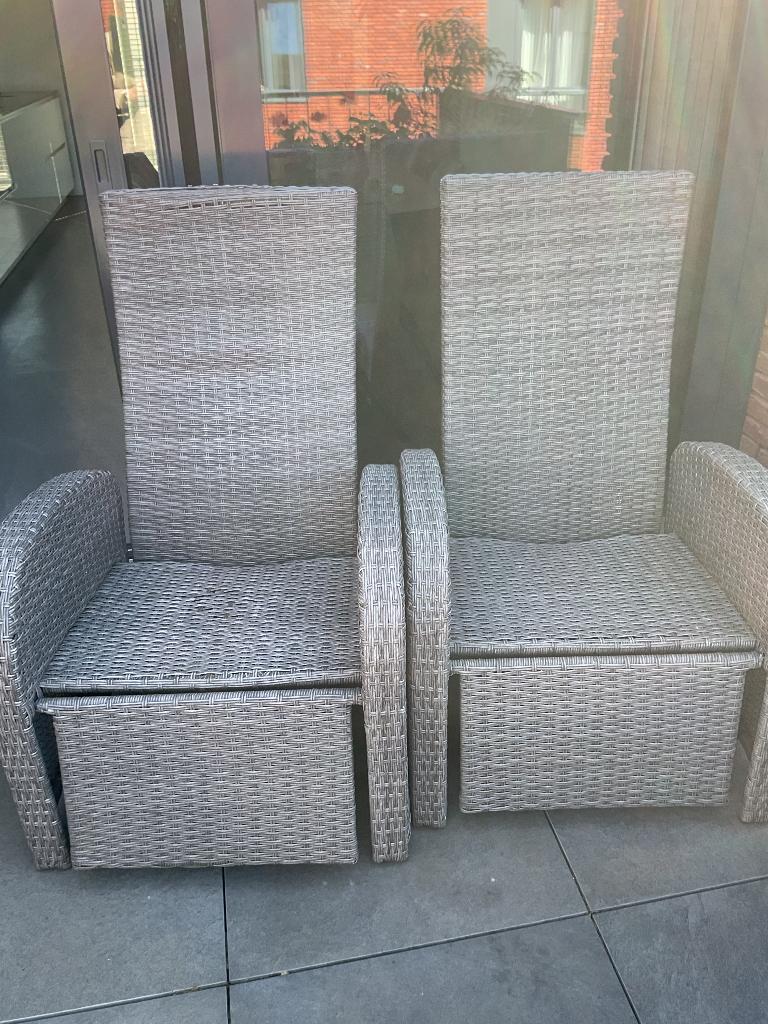 Tuinset, Tuin en Terras, Tuinsets en Loungesets, Gebruikt, Bijzettafel, Loungeset, Wicker
