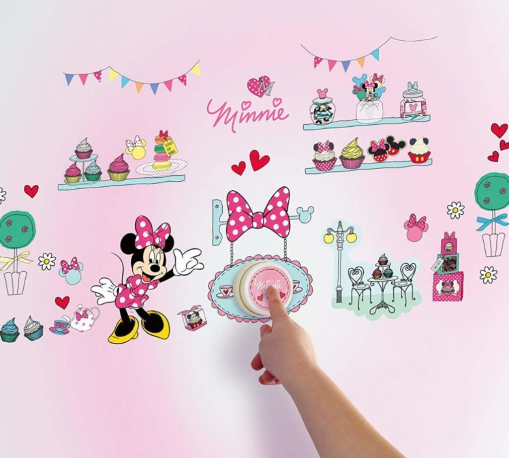 Minnie Mouse Deurbel met 40 Muurstickers - DISNEY AANBIEDING, Ophalen of Verzenden, Nieuw, Wanddecoratie