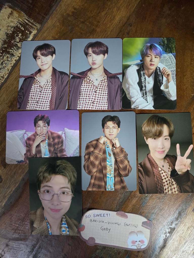 BTS magic shop photocards Jin, RM en J-Hope, Ophalen of Verzenden, Zo goed als nieuw, Foto of Kaart