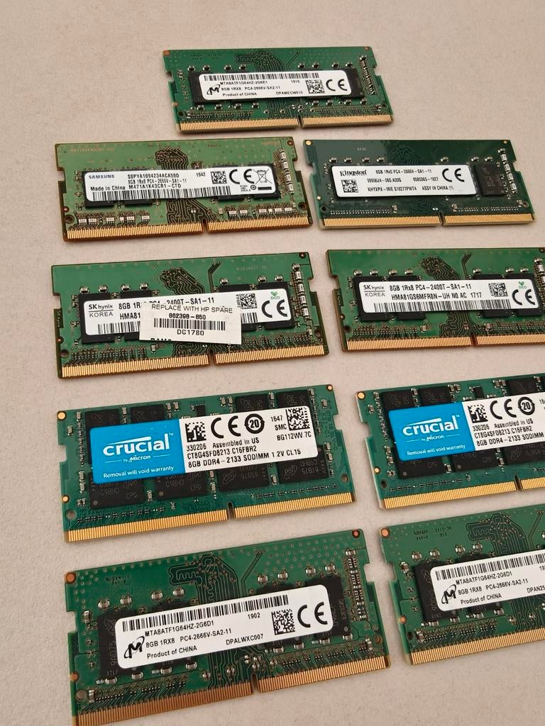 RAM Geheugen DDR4 8GB - 4Gb - 2GB Verschillende Op Voorraad, Computers en Software, RAM geheugen, Ophalen of Verzenden, Zo goed als nieuw