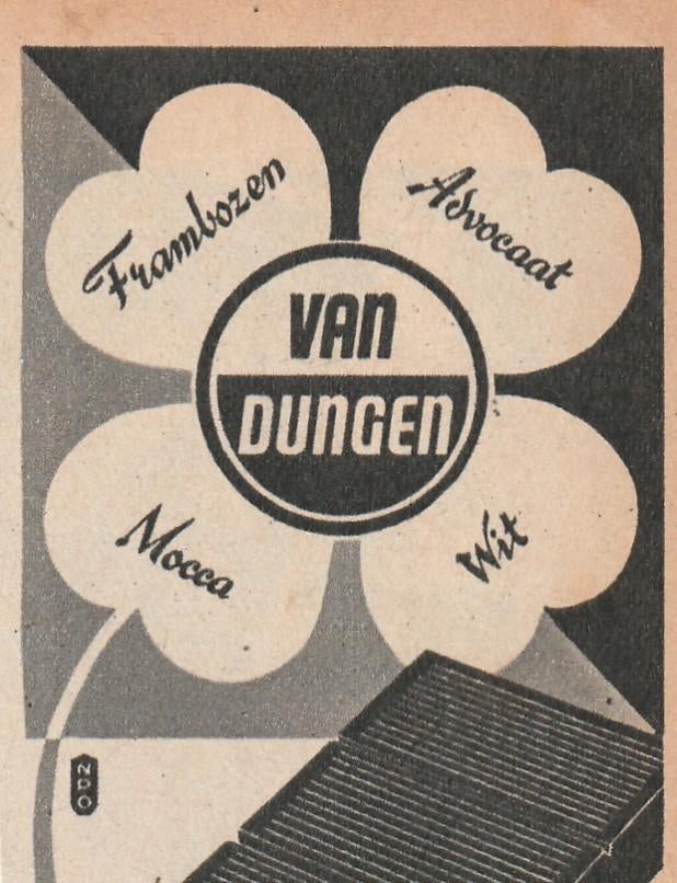 Retro reclame 1947 Van Dungen chocola er zijn er vier, Verzenden, Overige typen