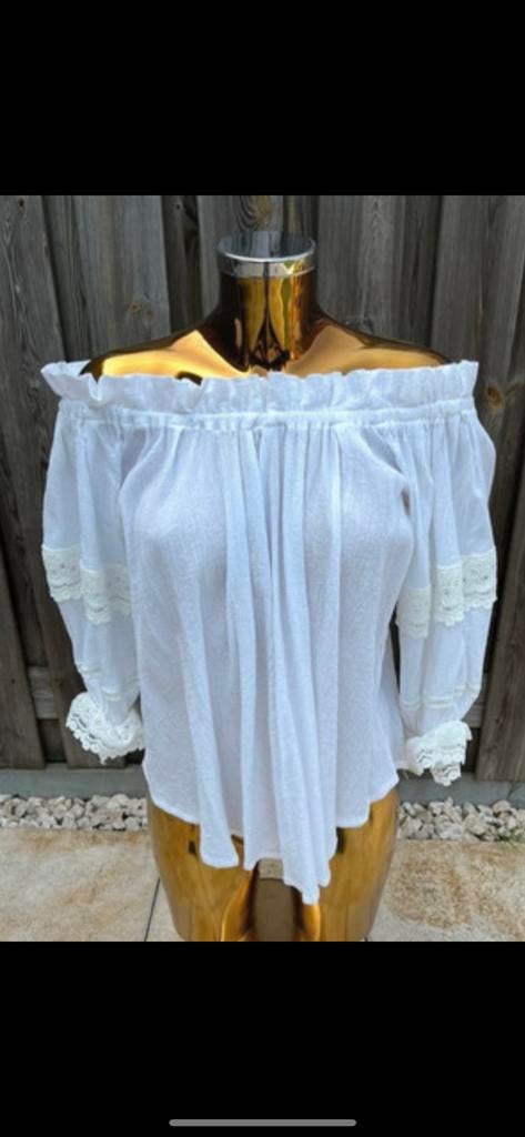 Mooie nieuwe top/blouse Luzabelle wit/creme 3/4 mouw, Maat 38/40 (M), Wit, Nieuw, Ophalen of Verzenden