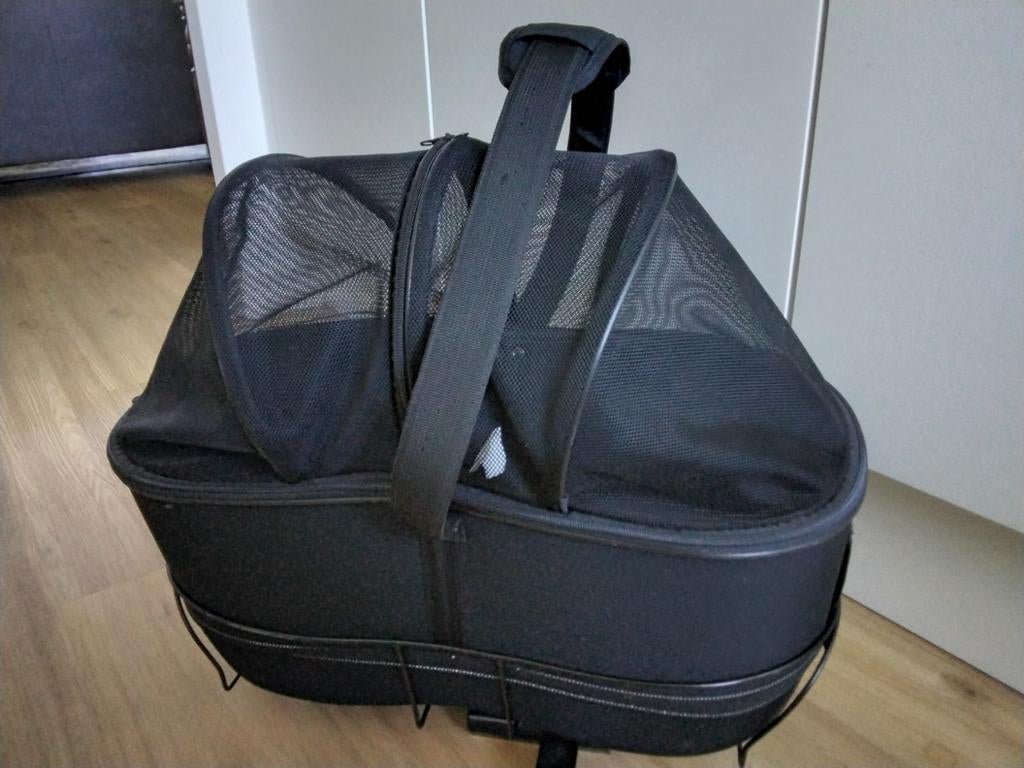 Honden reismand voor op de bagagedrager fiets, Ophalen, Gebruikt