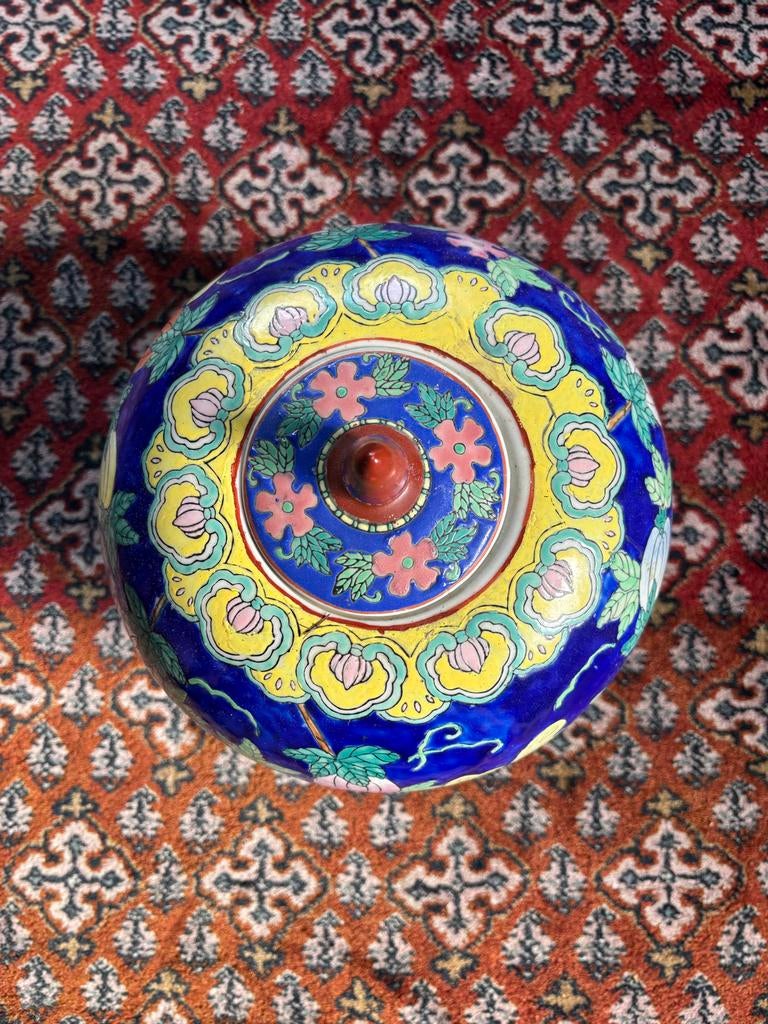 Chinese gemberpot met flora en fauna decor, Antiek en Kunst, Ophalen of Verzenden