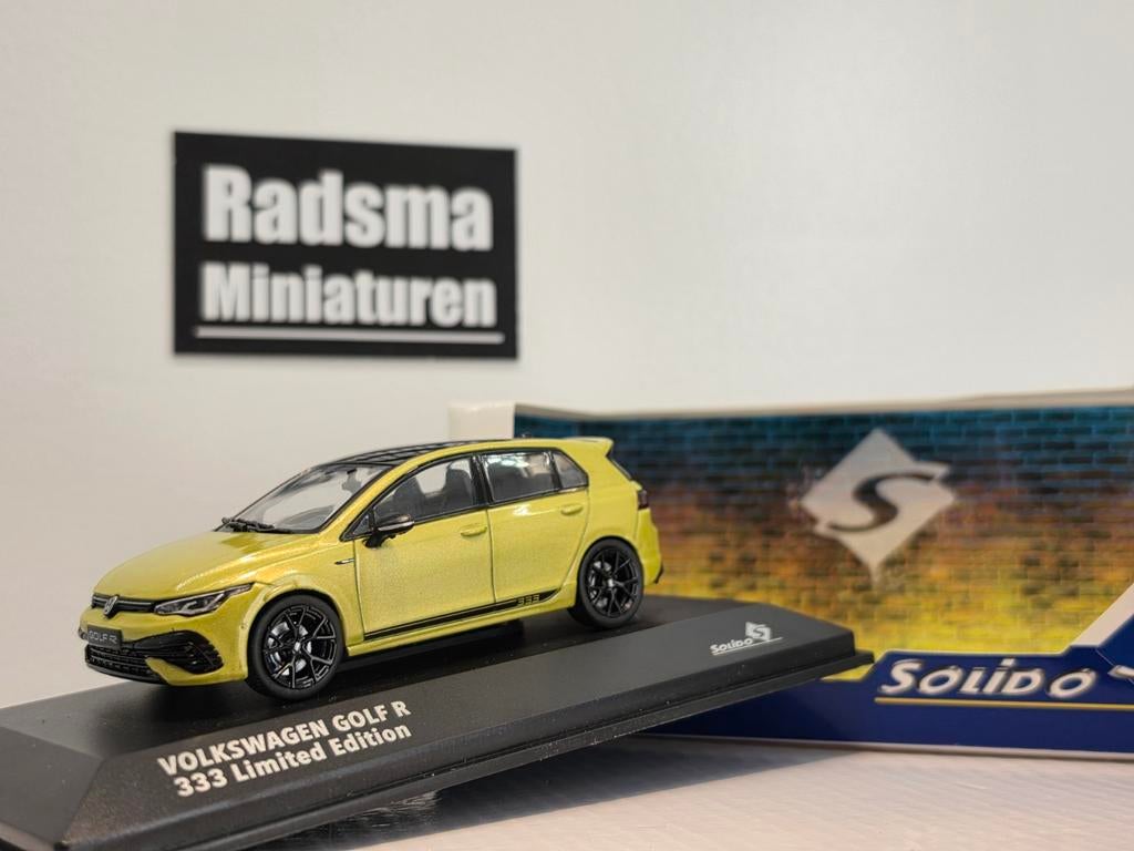 Volkswagen Golf 8 R - Geel - 1:43 Solido Limited 333 pieces, Auto, Solido, Nieuw, Ophalen of Verzenden