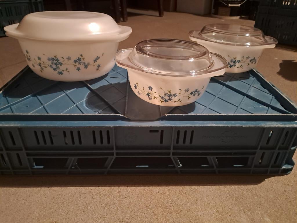 Compleet servies, blauw/wit, Ophalen