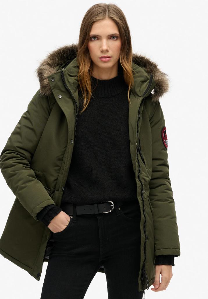 Superdry everest parka jas army khaki mt 38 NIEUW €89,-, Maat 38/40 (M), Superdry, Nieuw, Ophalen of Verzenden