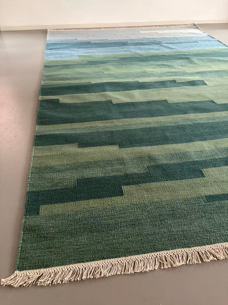 Nieuw wollen handgeweven groot vloerkleed, rollakan Schier, Dutch design, waddeneilanden, schiermonnikoog, Geen, Geen, Ophalen of Verzenden