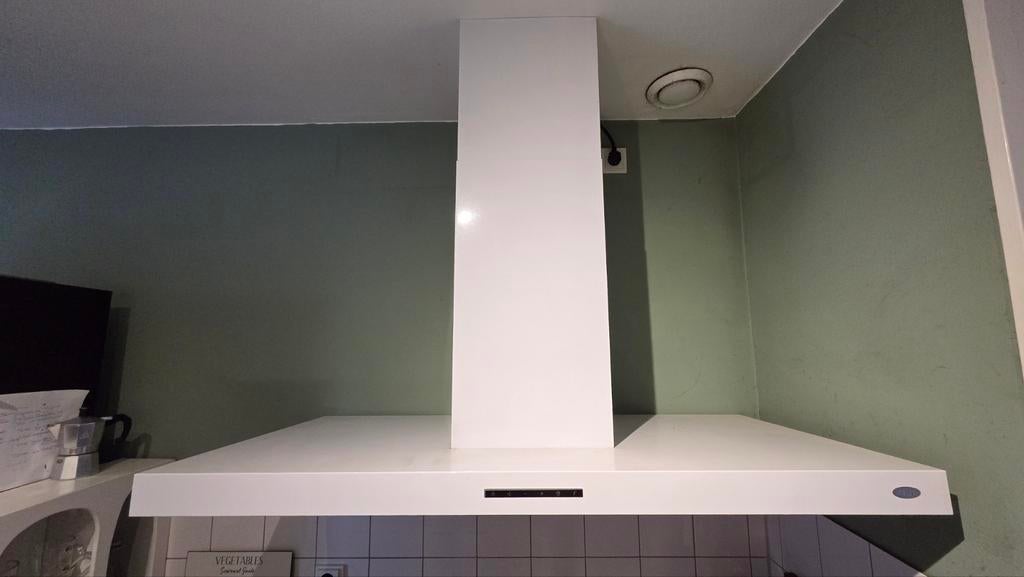 Boretti Afzuigkap Recirculatie - Wit 120cm, Ophalen, Gebruikt, Wandschouwkap, 400 tot 600 m³ per uur