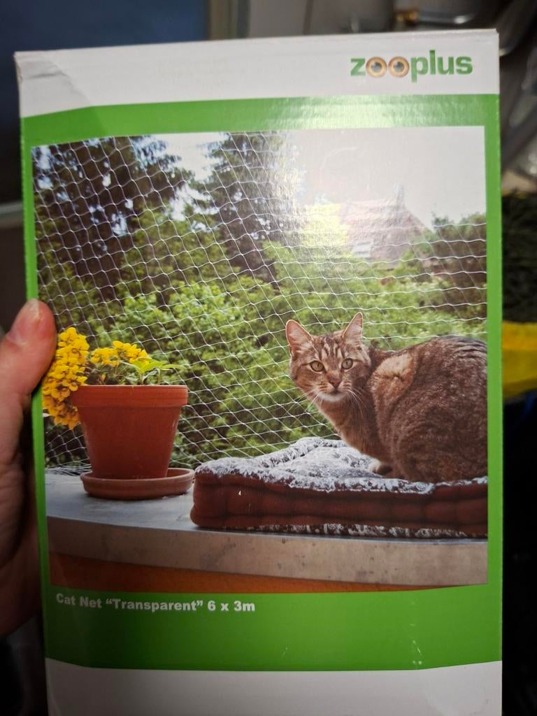 Balkon net katten, 1 x groen, 1 x wit/ transparant, Ophalen, Zo goed als nieuw