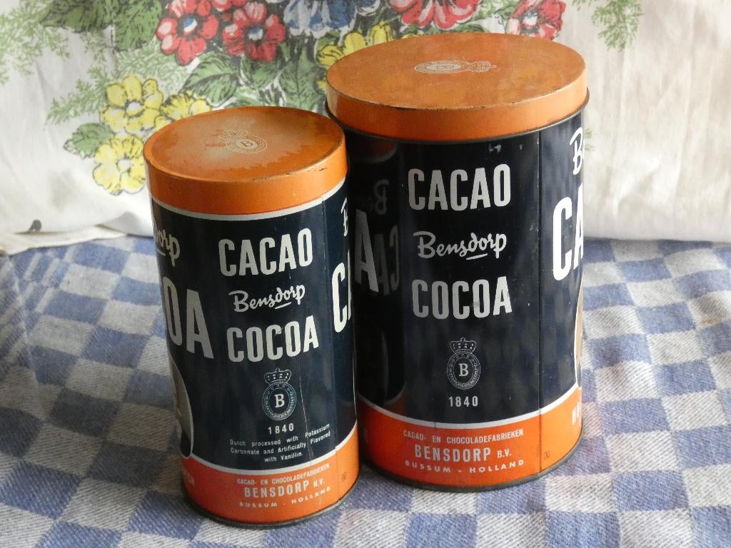 oude blikken/ voorraadblik cacao/ Bensdorp cacao, Ophalen of Verzenden, Gebruikt, Overige, Overige merken