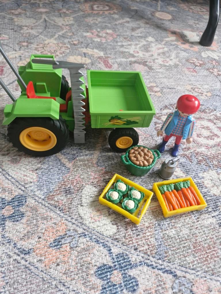 Playmobil Boerderij Tractor met Boer en Groenten, Ophalen of Verzenden, Gebruikt, Complete set