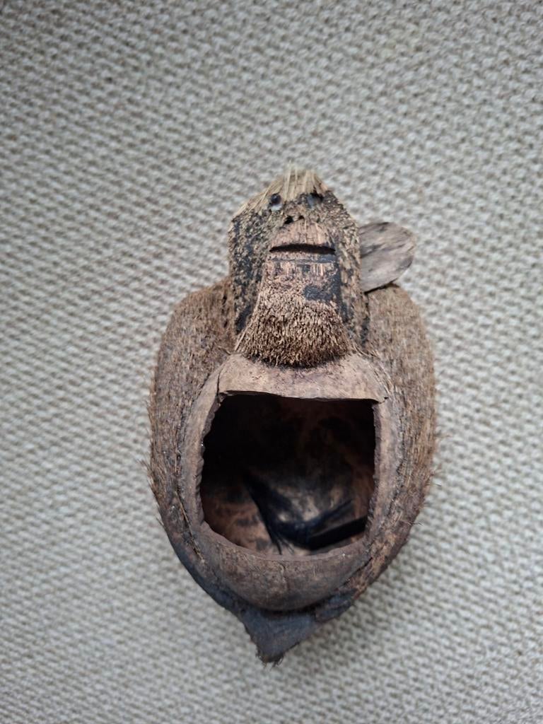 Unieke handgemaakte kokosnoot aap decoratie, Ophalen of Verzenden