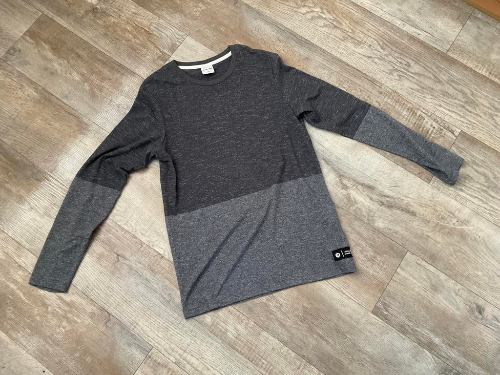 Jack & Jones longsleeve maat M shirt grijs, Kleding | Heren, T-shirts, Maat 48/50 (M), Ophalen of Verzenden, Grijs, Gedragen