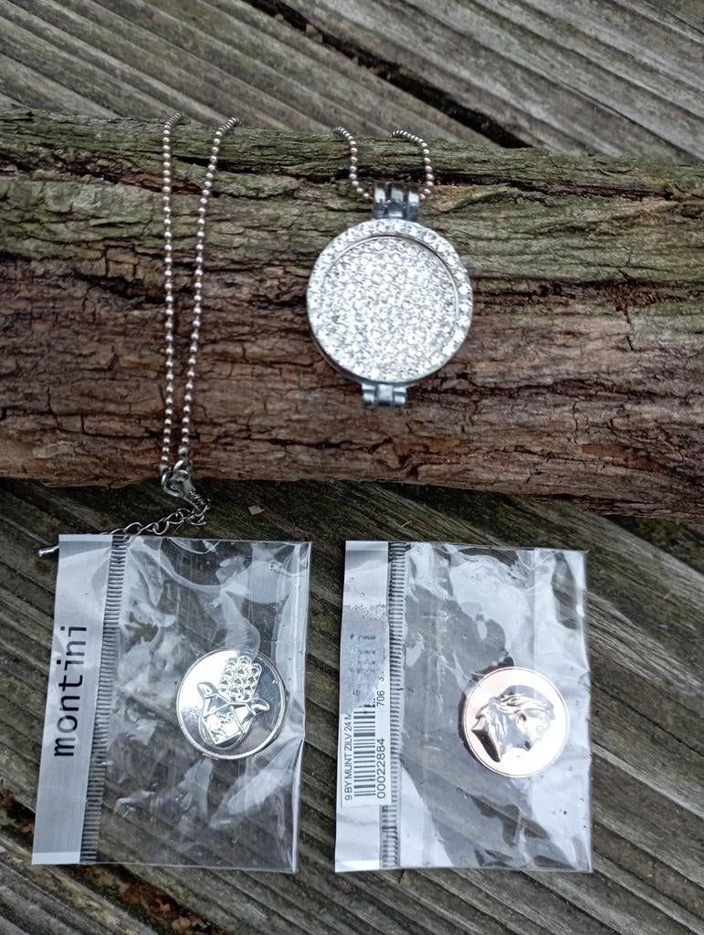 2x Montini ketting van Lucardi + munthouder + 3 munten, Overige materialen, Ophalen of Verzenden, Zo goed als nieuw, Verstelbaar