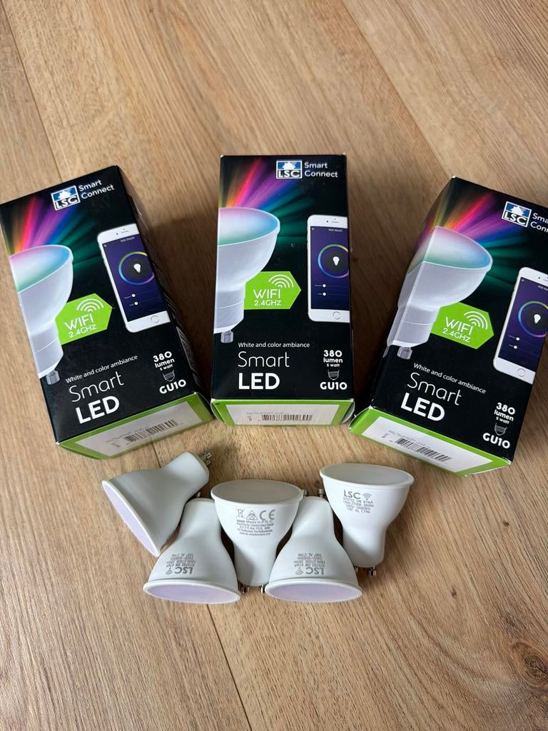 5x LSC Smart Connect GU10 LED Lampen - Wit & Kleur, Led-lamp, Minder dan 30 watt, Bipin of Steekvoet, Ophalen of Verzenden