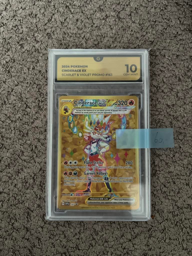 Cinderace EX Global Grading 10 Gem Mint Pokémon Kaart, Verzenden, Zo goed als nieuw, Losse kaart