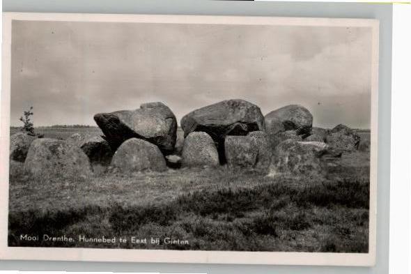 Mooi Drenthe Hunnebed te Eext bij Gieten zegel + st 1949, Verzenden, 1940 tot 1960, Gelopen, Drenthe