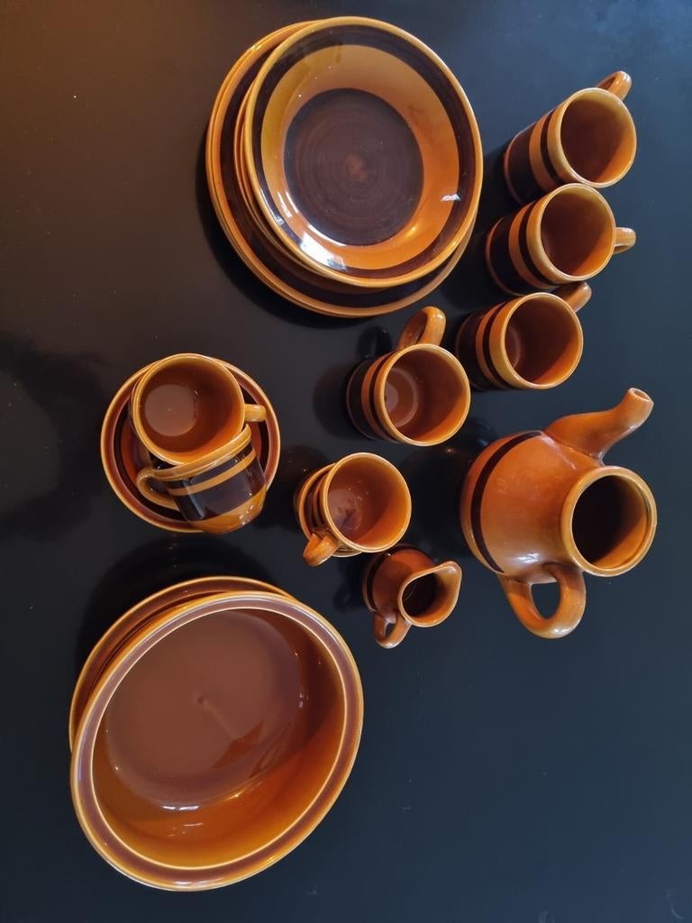 Vintage servies van Gien France, Ophalen of Verzenden