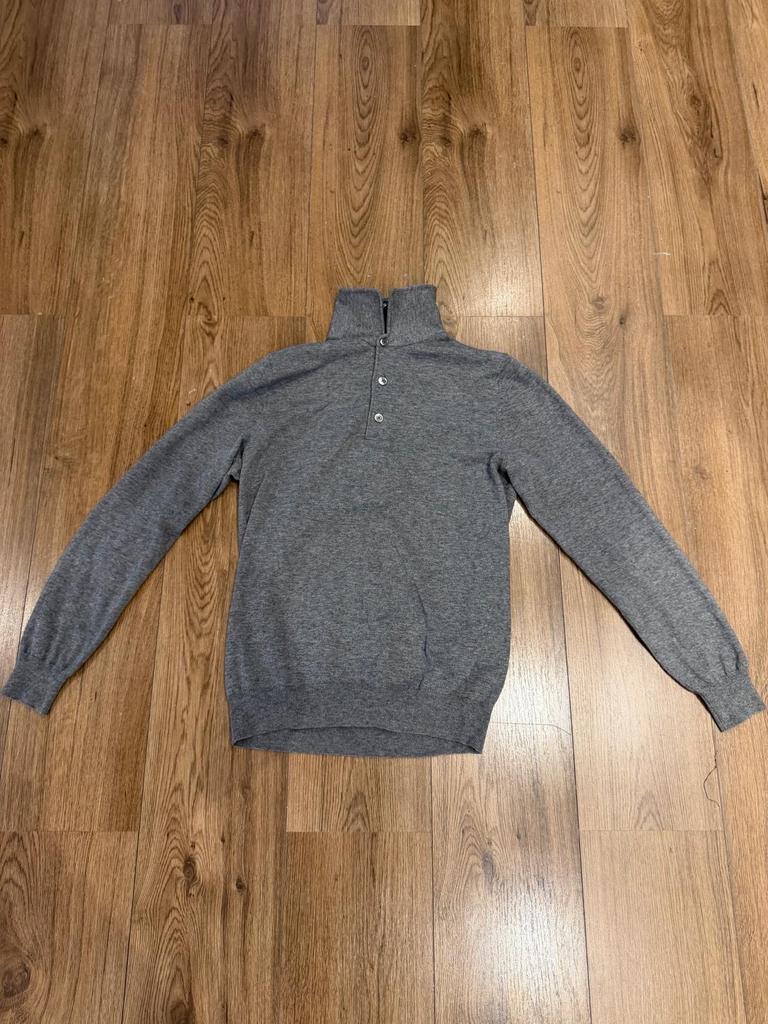 Profuomo Pullover Maat S Donkergrijs met Knopen, Ophalen of Verzenden, Zo goed als nieuw, Maat 46 (S) of kleiner, Grijs
