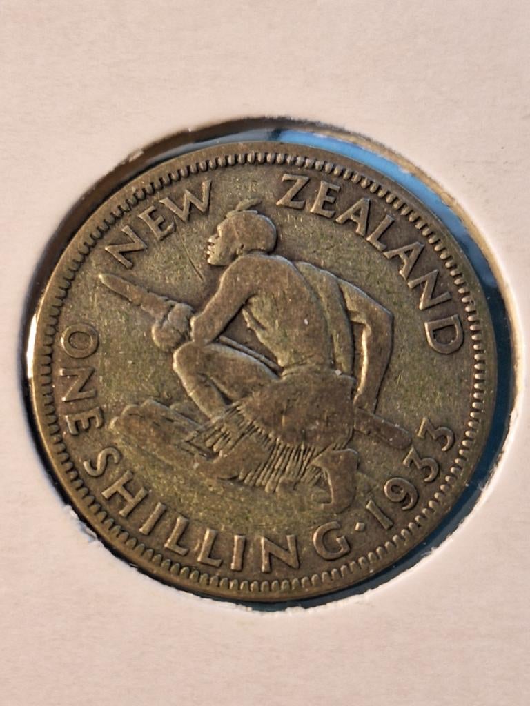 New Zeeland 1 shilling 1933, Ophalen of Verzenden, Zilver