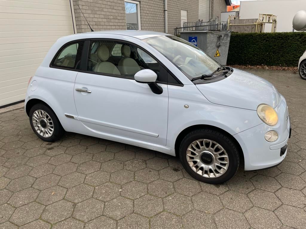 Fiat 500 1.2 C 2008 Blauw, Auto's, Voorwielaandrijving, Stof, 1242 cc, 4 cilinders