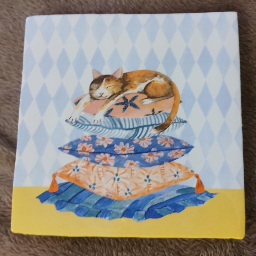 Storytiles Tegel "Sleepy Cat" - 13x13 cm Medium Formaat, Ophalen of Verzenden