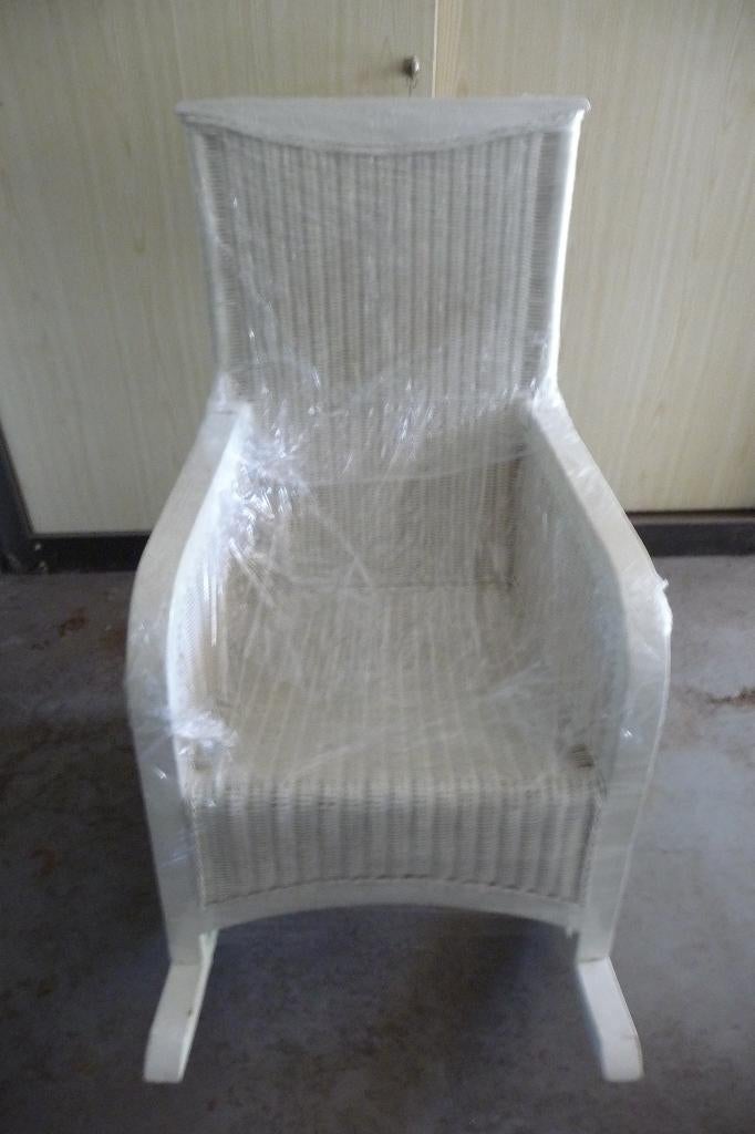 Witte schommelstoel, Ophalen, Gebruikt, Wit, Hout