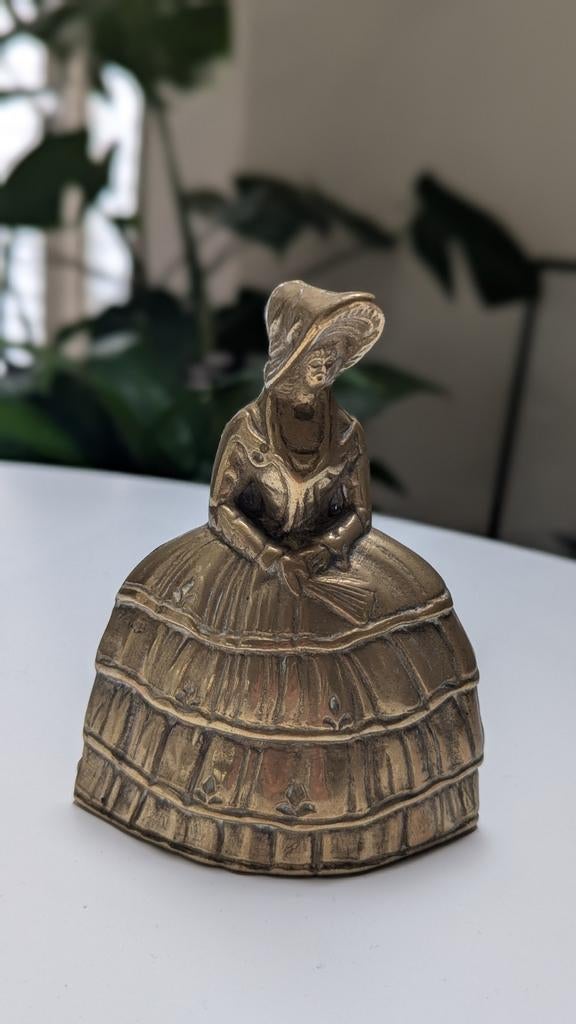 Antieke bronzen dame tafelbel - Victoriaanse stijl, Ophalen of Verzenden, Brons