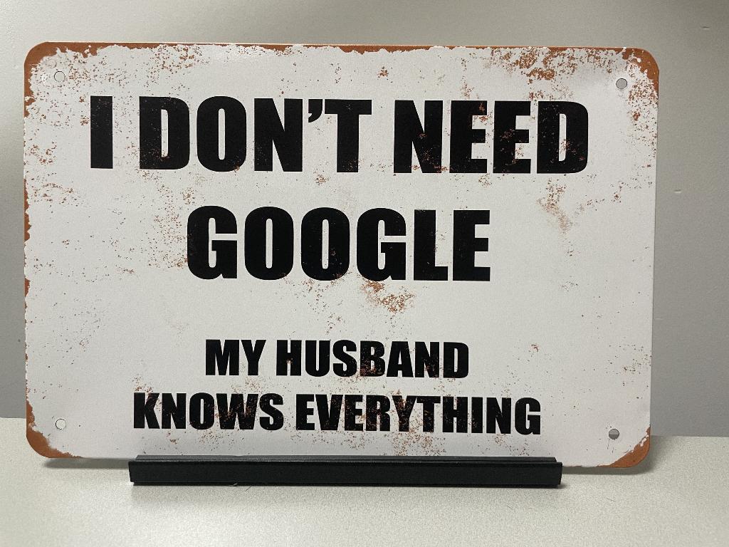 I DON’T NEED GOOGLE metalen tekstbord (Old Look), Www.pand50.nl, Nieuw, Ophalen of Verzenden, Printer29BCoevorden
