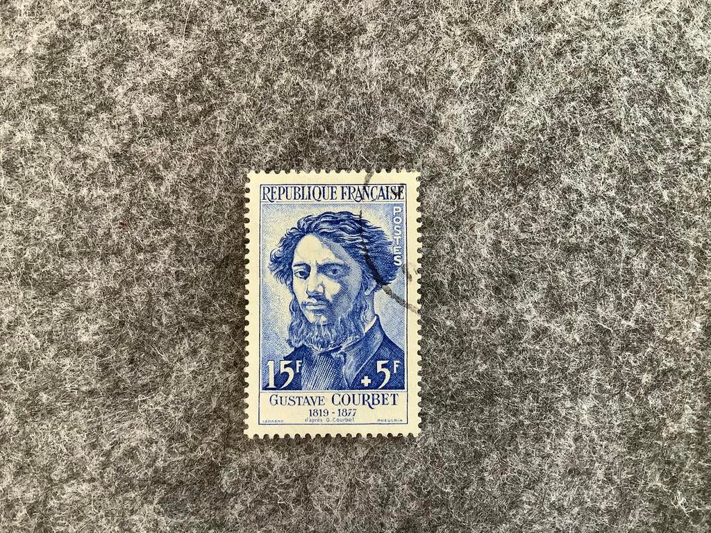 Postzegel Frankrijk 1958 Gustave Courbet gestempeld, Ophalen of Verzenden, Gestempeld