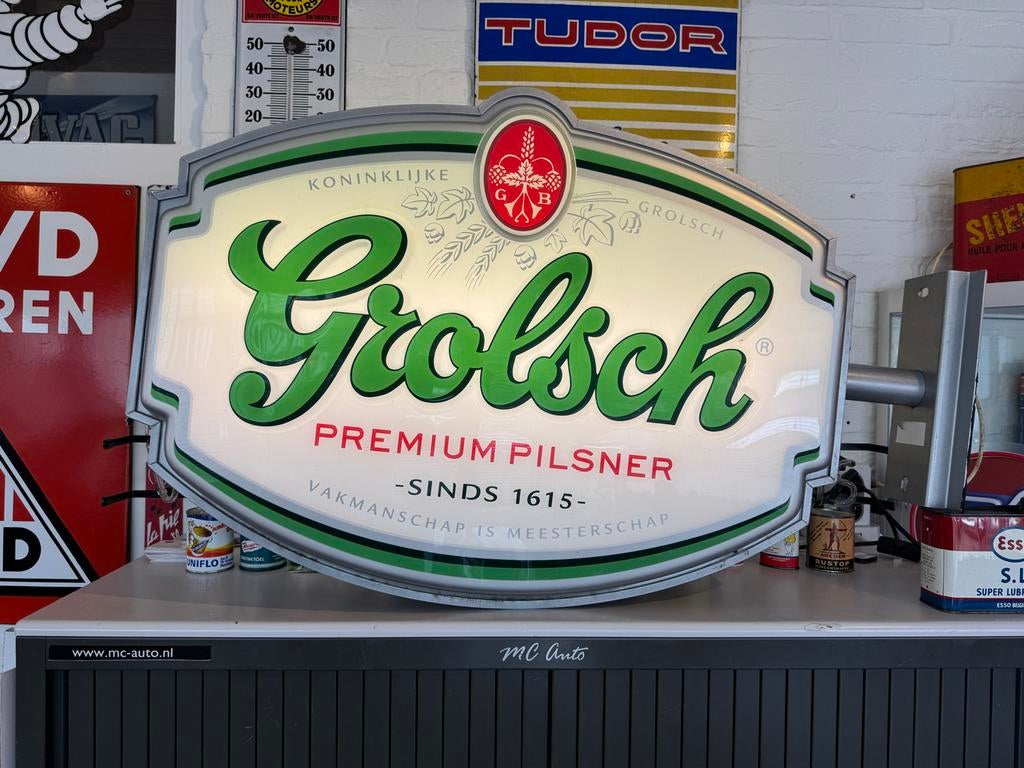 Grolsch Lichtbak - Premium Pilsner Reclamebord, Ophalen, Gebruikt, ., Lichtbak of (neon) lamp