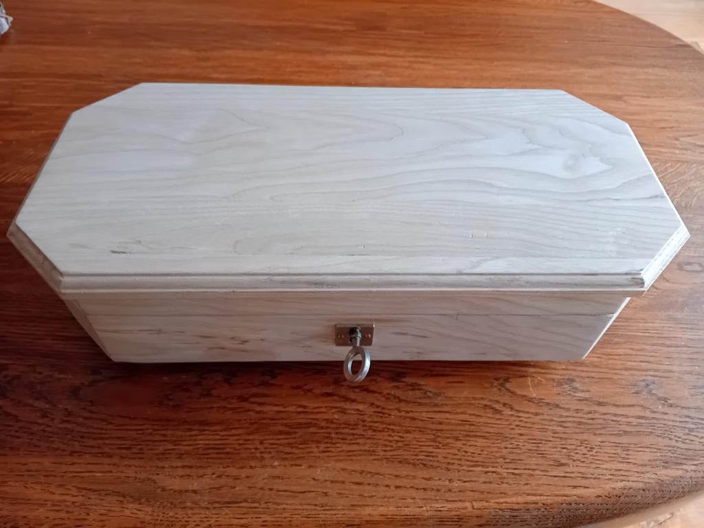 Houten sieradendoos met slot, Ophalen of Verzenden