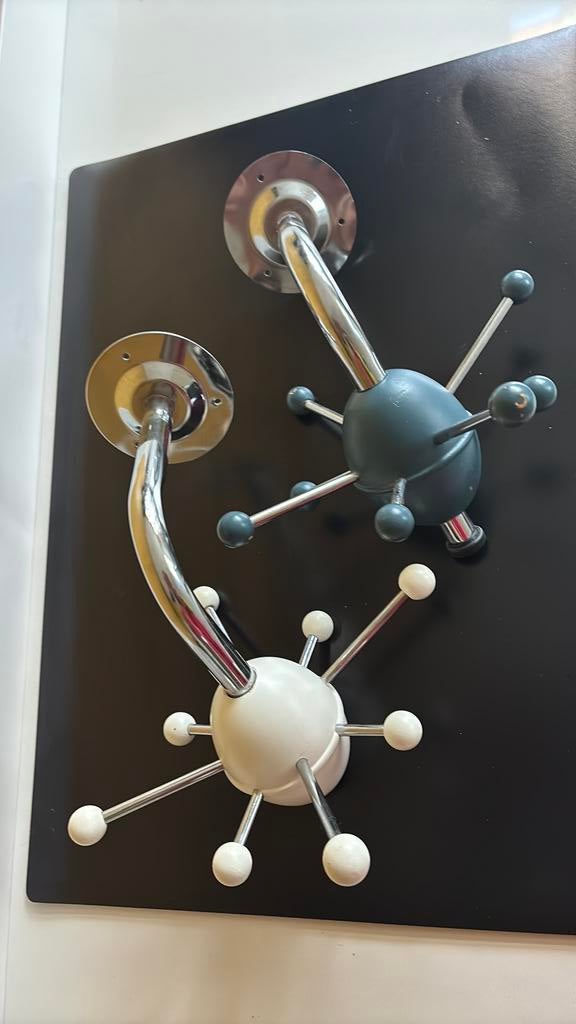 2 Sputnik Osvaldo Borsato Vintage Kapstokken, Huis en Inrichting, Woonaccessoires | Kapstokken, Gebruikt, Minder dan 100 cm, Metaal