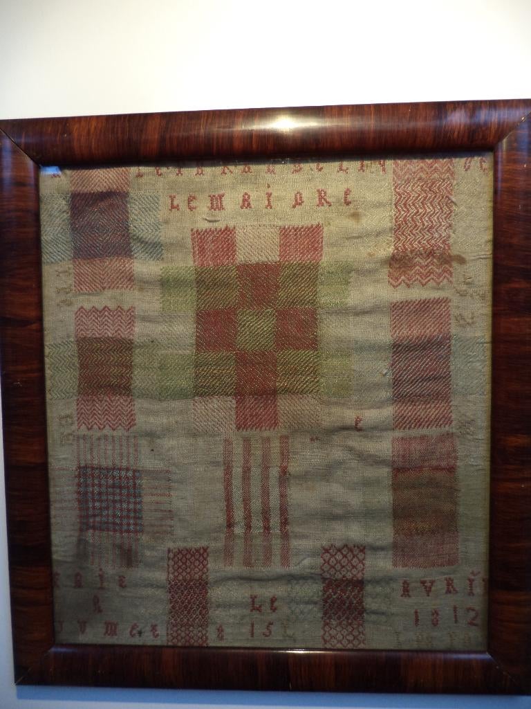 1812 merklap antiek borduurwerk ABC-darium kruisjes letters, Antiek en Kunst, Ophalen