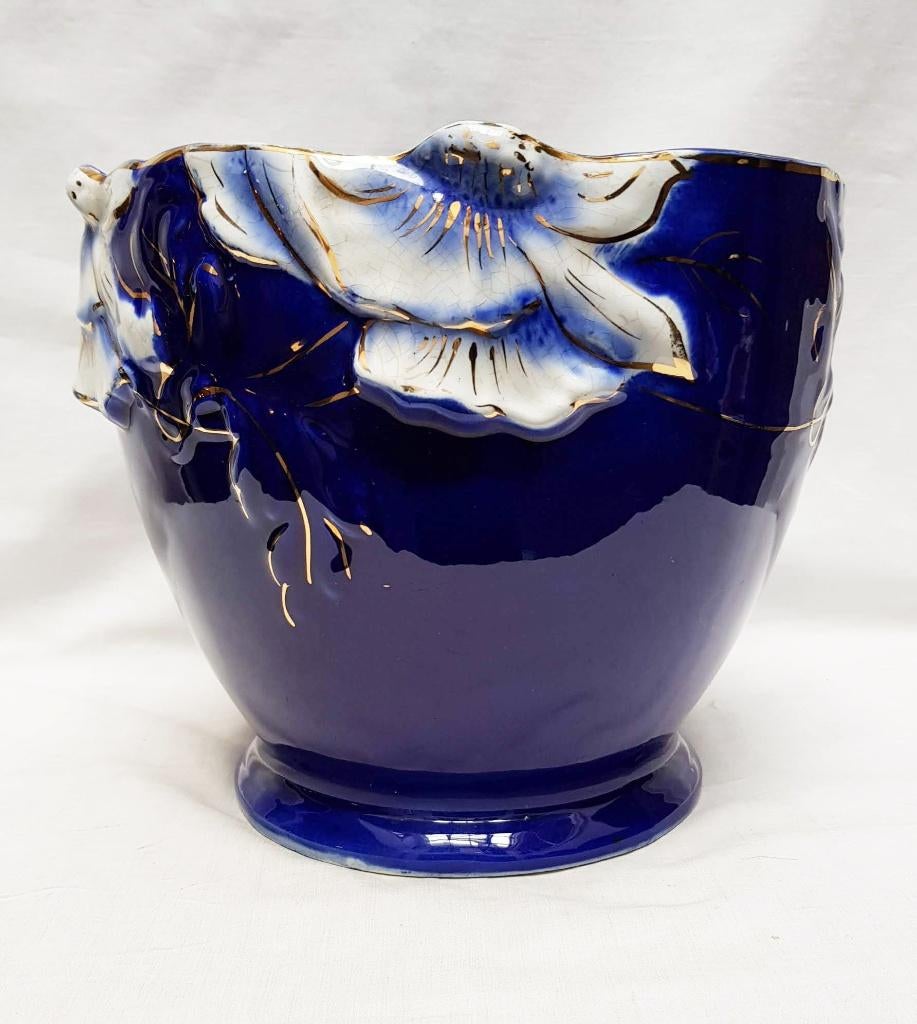 Art Nouveau cache pot keramiek., Antiek en Kunst, Ophalen of Verzenden