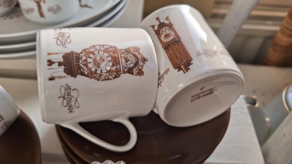 Vintage Mitterteich Bavaria servies, klokken koffie set, Antiek en Kunst, Antiek | Servies compleet, Ophalen of Verzenden