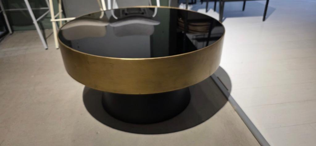 Ronde salontafel zwart met goud Showmodel extra voordelig!, Ophalen, 50 tot 100 cm, Bornsestraat 31, 50 tot 100 cm
