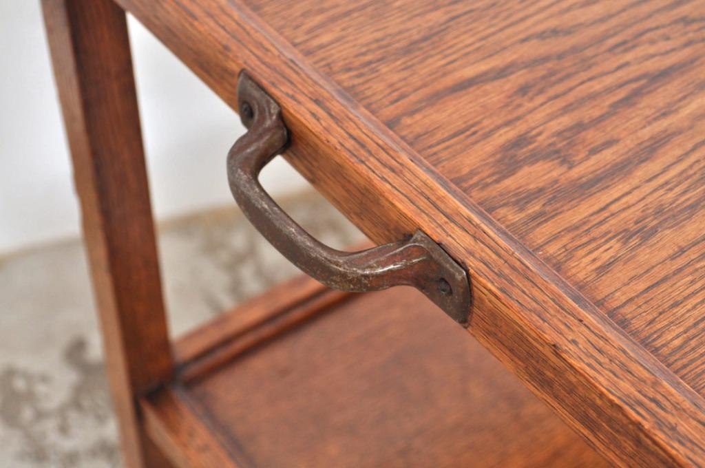 Vintage eiken trolley serveerwagen zwenkwielendrank 50's, Ophalen of Verzenden, Gebruikt