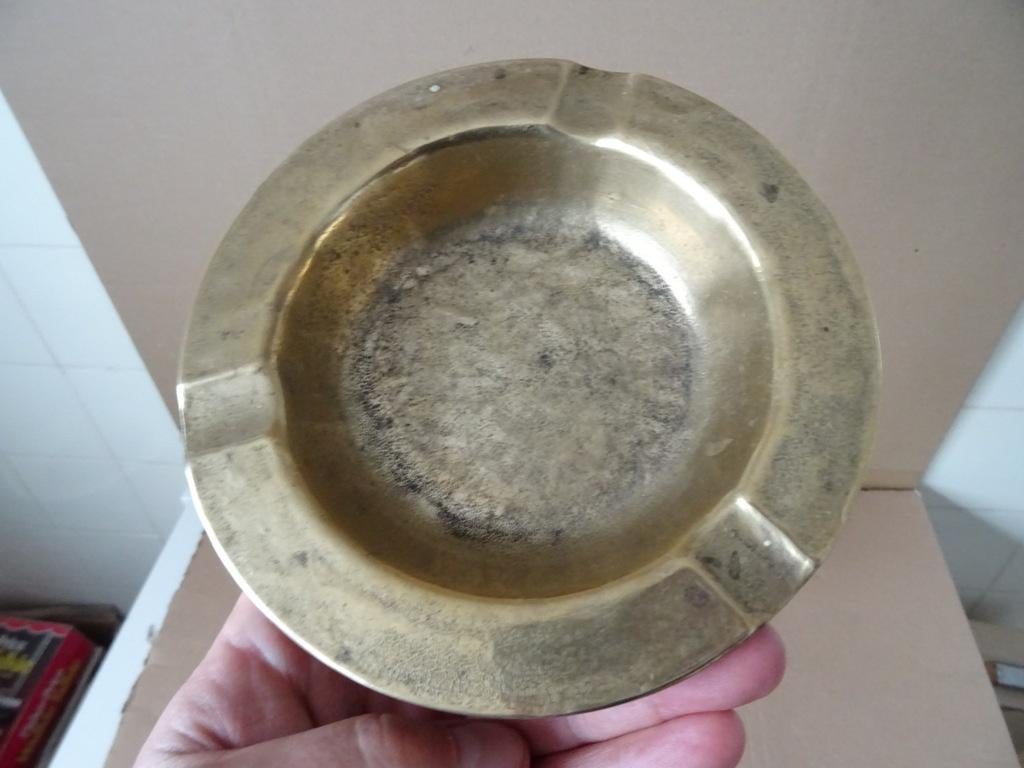 Curiosa rookpaal asbak op houten voet 56cm antiek of vintage, Ophalen of Verzenden