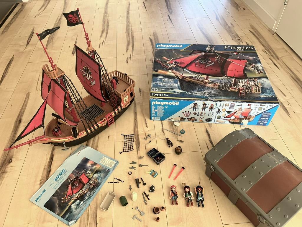 PLAYMOBIL 70411 Pirates - Piratenschip🏴‍☠️, Ophalen of Verzenden, Gebruikt