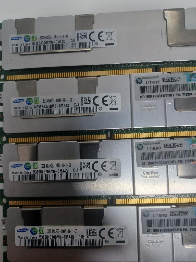 ddr3 256 gb 8x32gb4Rx4 pc3-14900L, Computers en Software, RAM geheugen, Ophalen, 32 GB, Server, Refurbished