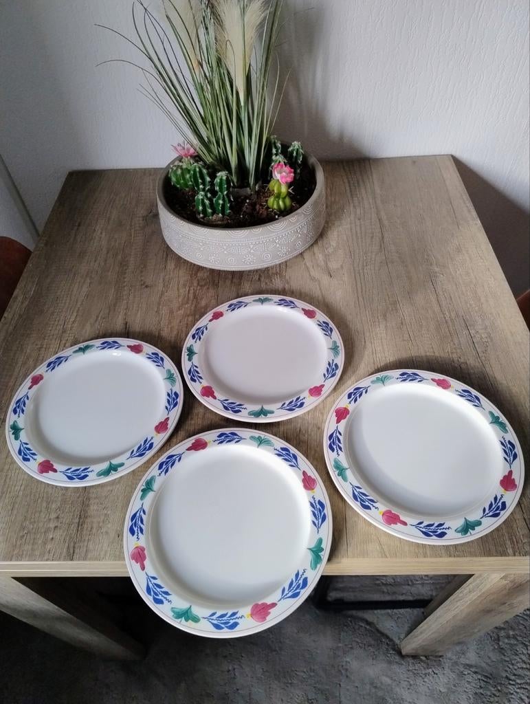 4 borden boerenbont Mepal Boch Melamine, prima staat, Ophalen of Verzenden