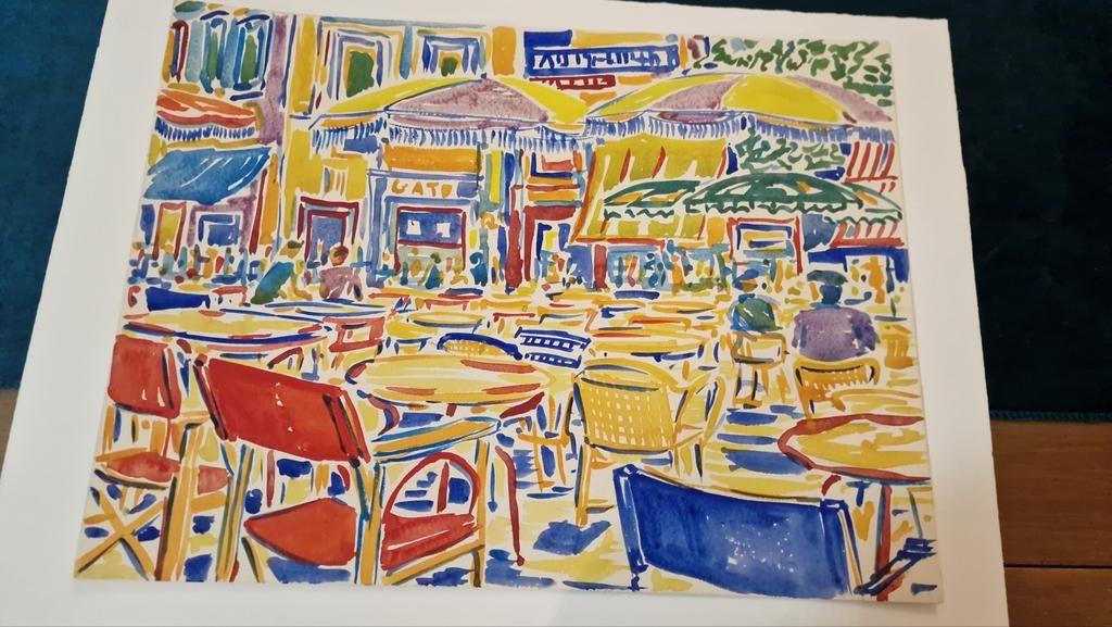 Abstract Aquarel van Gillis Cornelis van Oosten, Ophalen of Verzenden