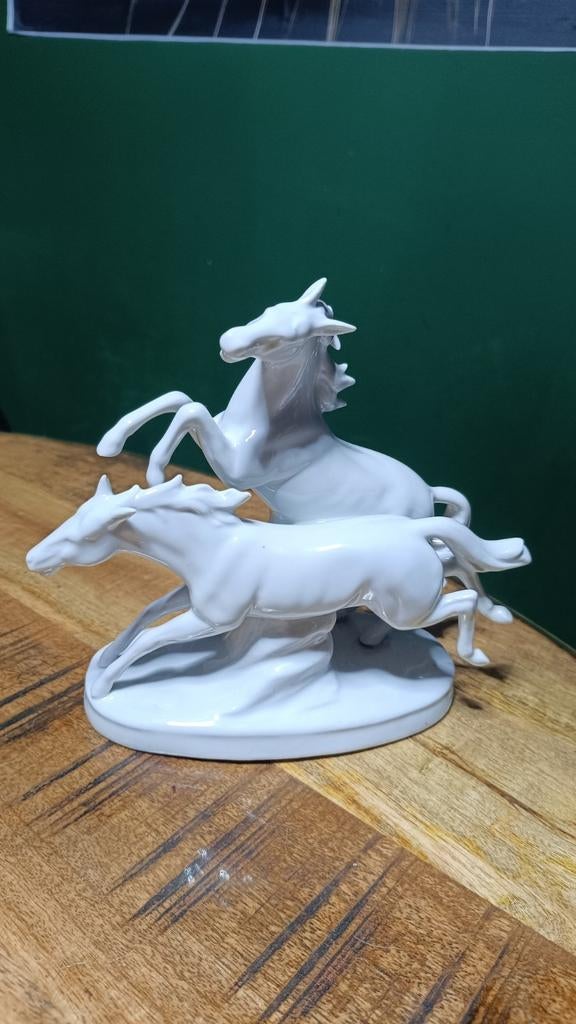 Vintage porseleinen paarden beeldje, Ophalen of Verzenden