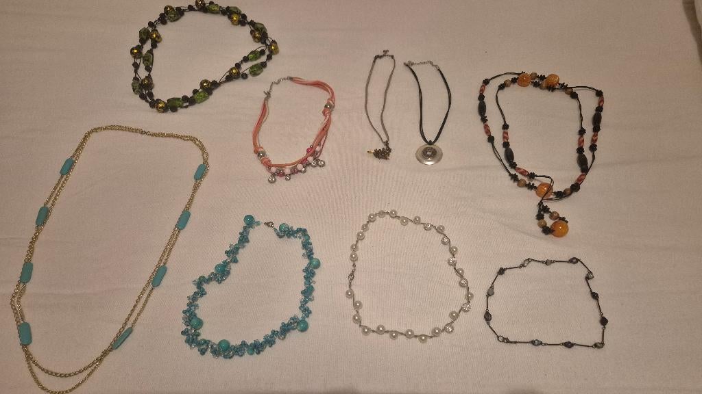 9 diverse dames kettingen, Ophalen of Verzenden, Overige kleuren, Overige materialen