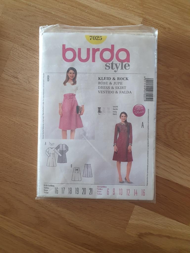 Burda Style 7025 Jurk & Rok Patroon - Nieuw!, Overige typen, Vrouw, Nieuw, Burda