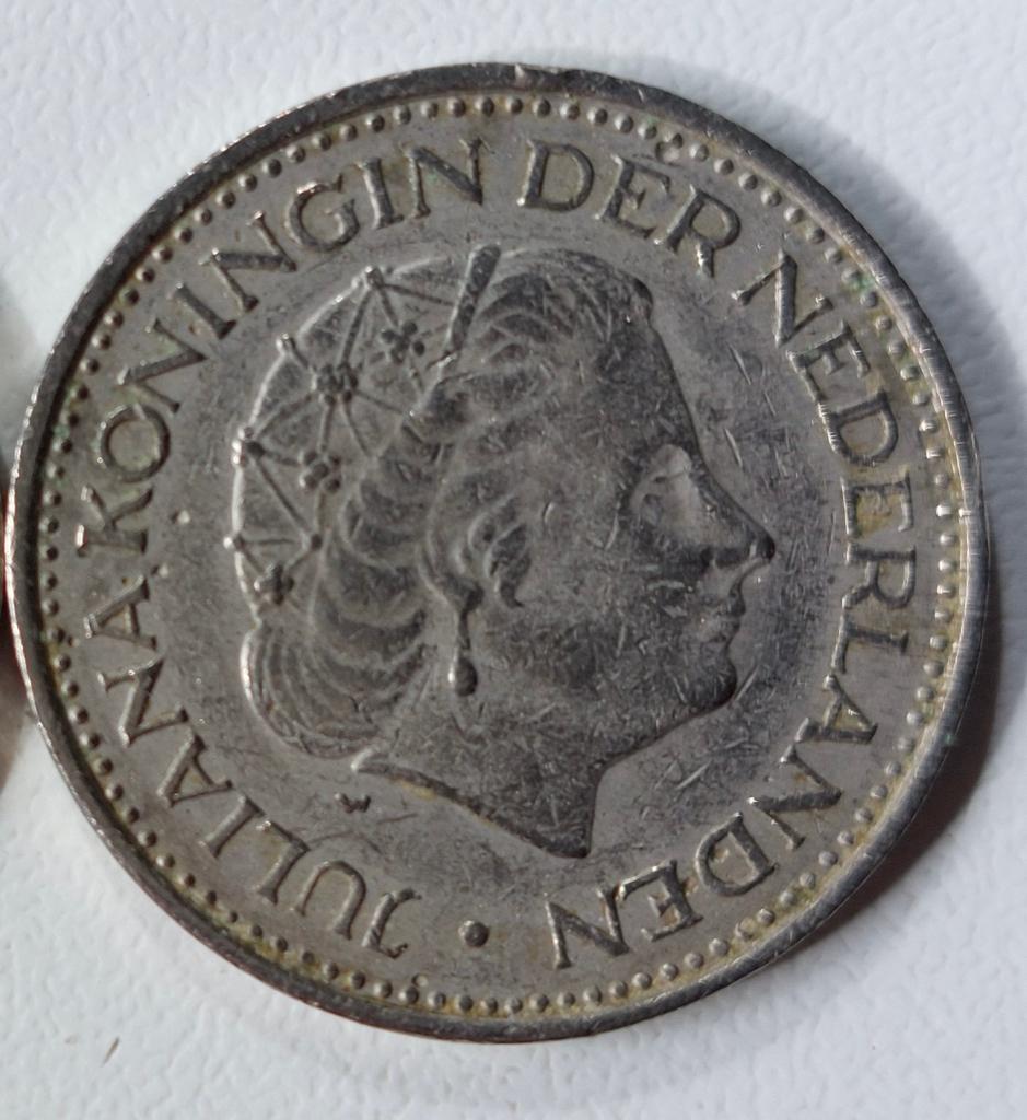 Gulden nikkel fl.1,- Nederland Juliana uit 1972, Postzegels en Munten, Munten | Nederland, Ophalen of Verzenden, Koningin Juliana
