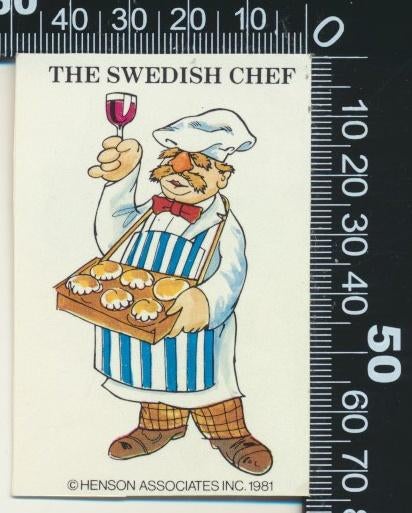 Sticker: The Muppets - The Swedish Chef (1), Verzamelen, Stickers, Zo goed als nieuw, Strip of Tekenfilm, Ophalen of Verzenden