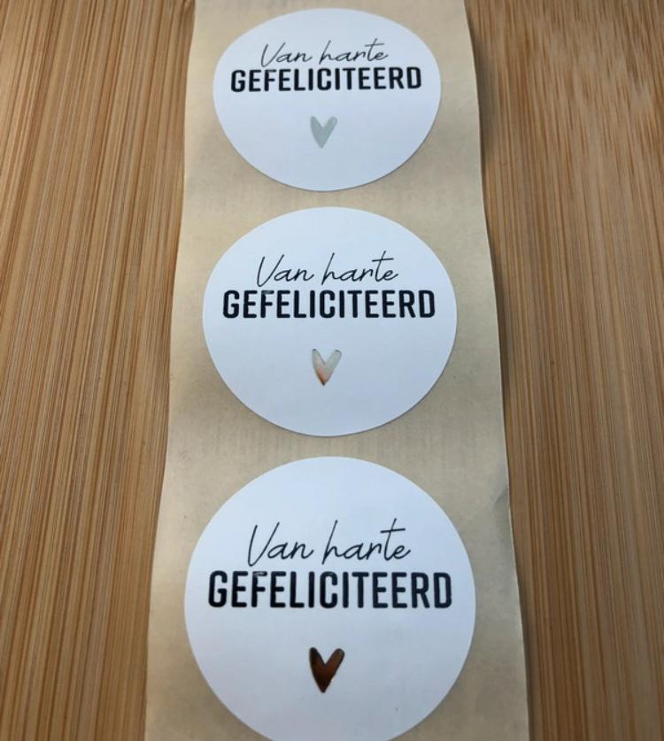 15 stickers van harte gefeliciteerd, Hobby en Vrije tijd, Ophalen of Verzenden, Nieuw, Meerdere stickers